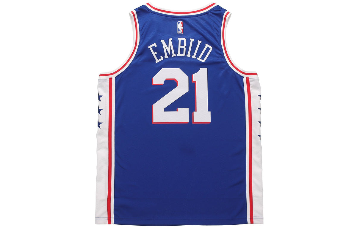 Nike NBA Philadelphia 76ers Joel Embiid SW Fan Edition Jersey | Blue #21 | CW3678-495