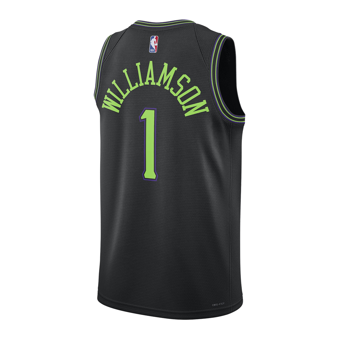 Nike Dri-FIT NBA Zion Williamson #1 'NOLA' City Edition Swingman Jersey – Anthracite/Volt (DX8511-012)
