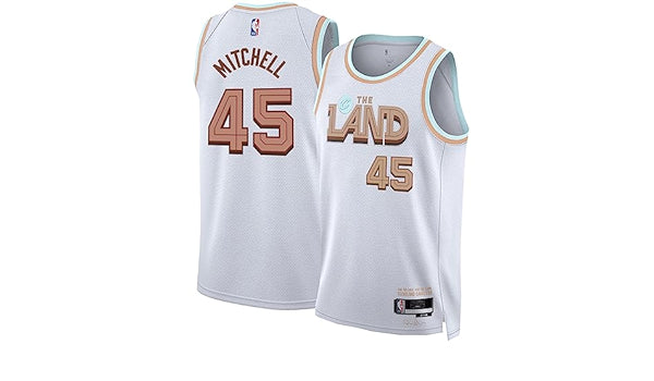 Nike NBA Cleveland Cavaliers Donovan Mitchell Association Edition Swingman Jersey | White #45 | DQ0239-100