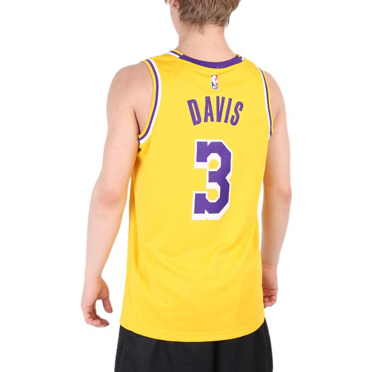Nike NBA Los Angeles Lakers Anthony Davis SW Fan Edition Jersey | Yellow #3 | 2019/20 | CW3669-728