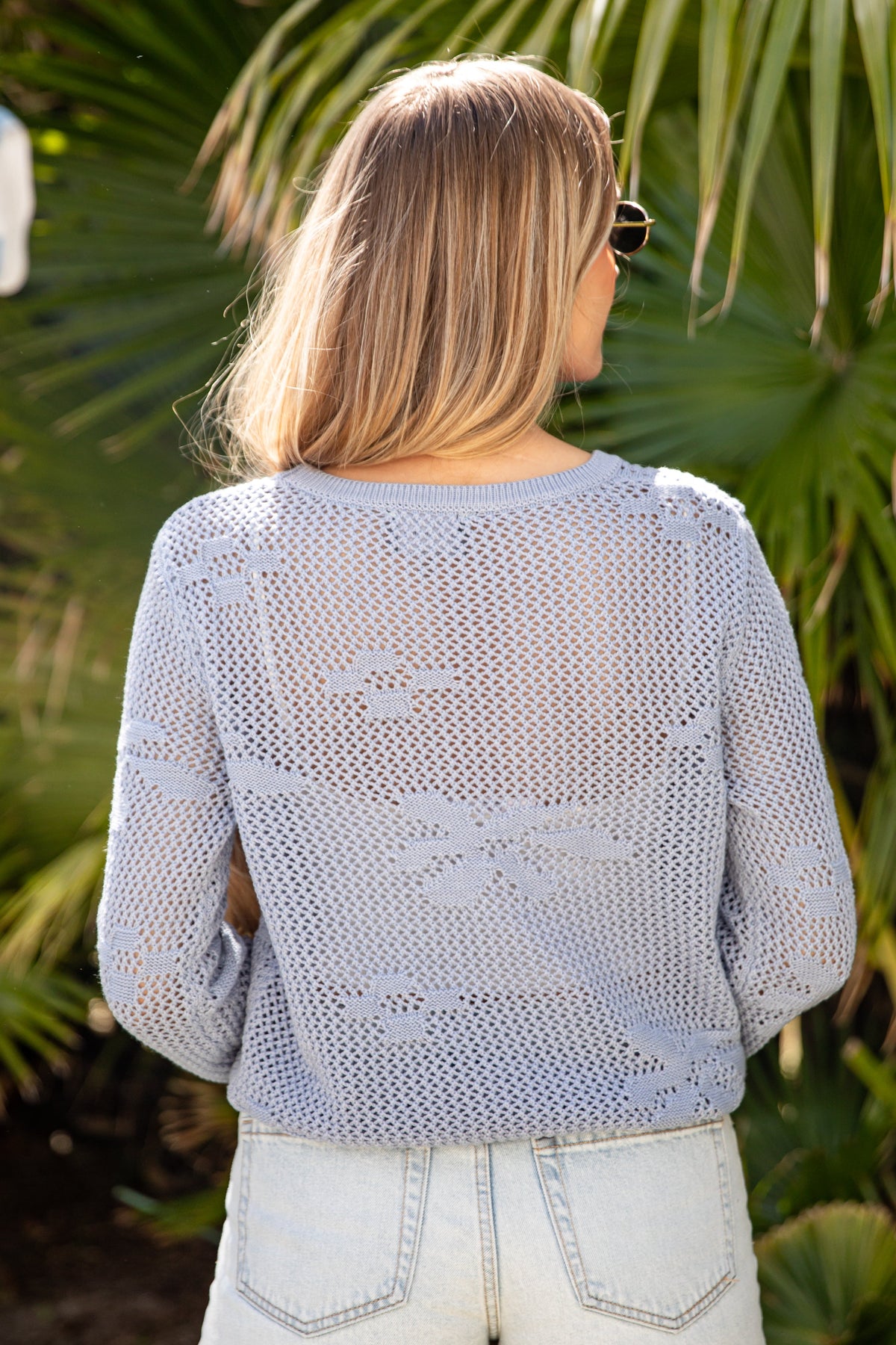 Coastal Club Light Blue Textured Knit Blouse