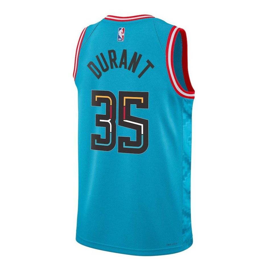 Nike NBA Phoenix Suns Kevin Durant #35 City Edition Swingman Jersey – Turquoise/Red (DO9641-414)