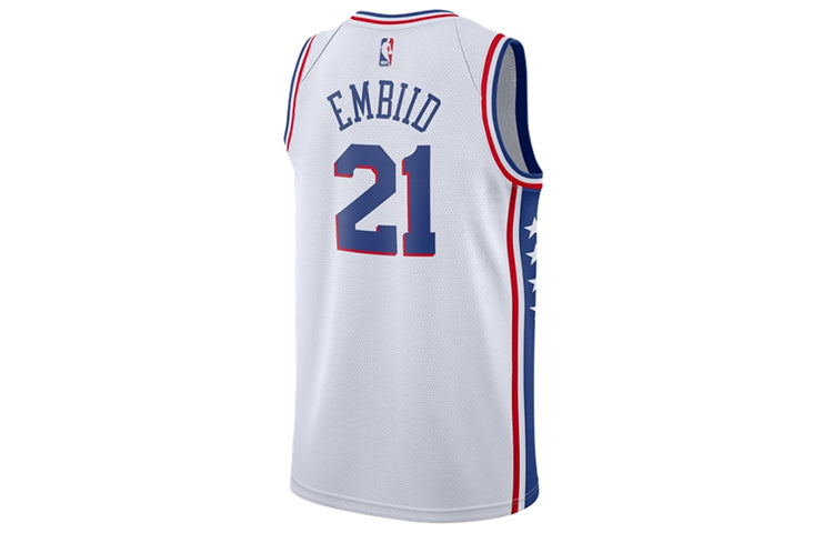 Nike NBA Philadelphia 76ers Joel Embiid SW Fan Edition Jersey | White #21 | 864441-102