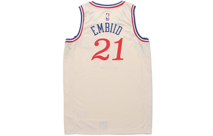 Nike NBA Philadelphia 76ers Joel Embiid City Edition SW Fan Edition Jersey | Cream #21 | 2019/20 | AV4664-280