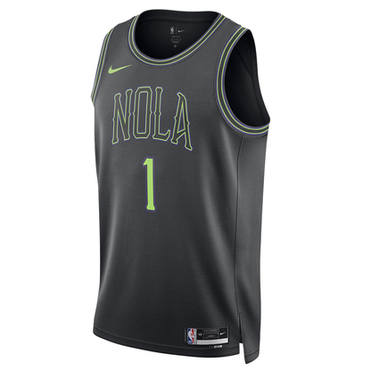 Nike Dri-FIT NBA Zion Williamson #1 'NOLA' City Edition Swingman Jersey – Anthracite/Volt (DX8511-012)
