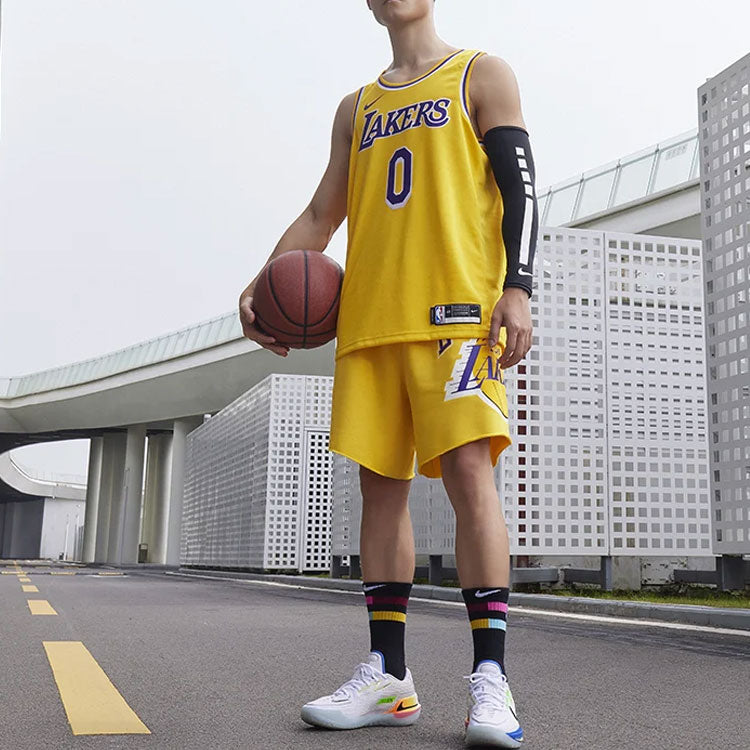 Nike NBA Los Angeles Lakers Russell Westbrook #0 Icon Edition Swingman Jersey 'Gold' CW3669-741