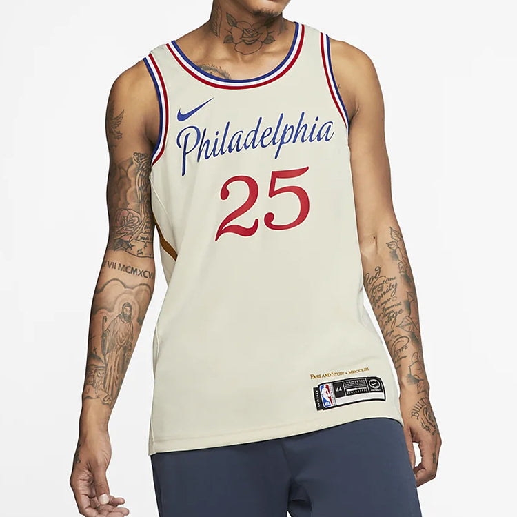 Nike NBA Philadelphia 76ers Ben Simmons #25 City Edition Swingman Jersey White AV4664-281