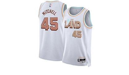 Nike NBA Cleveland Cavaliers Donovan Mitchell Association Edition Swingman Jersey | White #45 | DQ0239-100