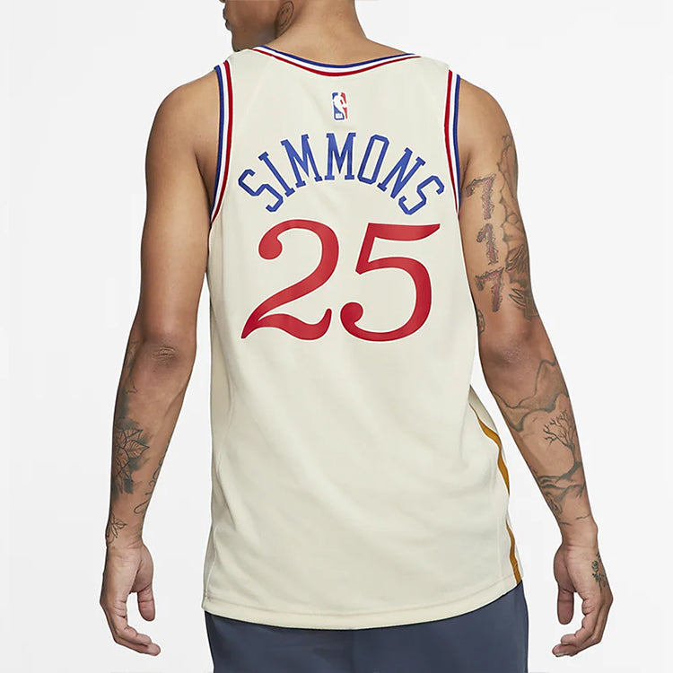 Nike NBA Philadelphia 76ers Ben Simmons #25 City Edition Swingman Jersey White AV4664-281