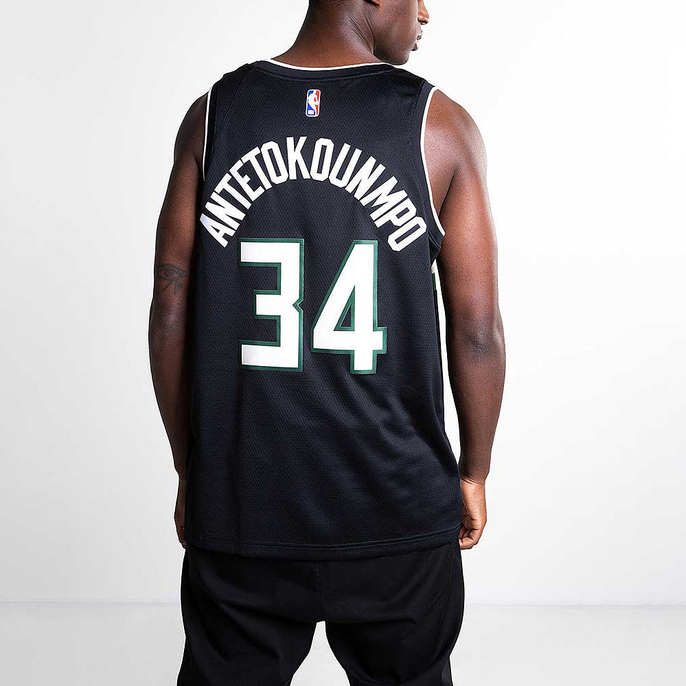 Nike NBA Milwaukee Bucks SW Fan Edition Swingman Jersey – Giannis Antetokounmpo #34 – Black | Style AT9806-011