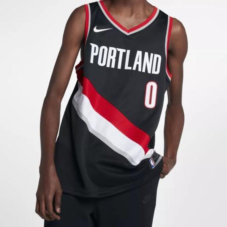 Nike NBA Portland Trail Blazers Damian Lillard Icon Edition Swingman Jersey | Black #0 | 864505-010