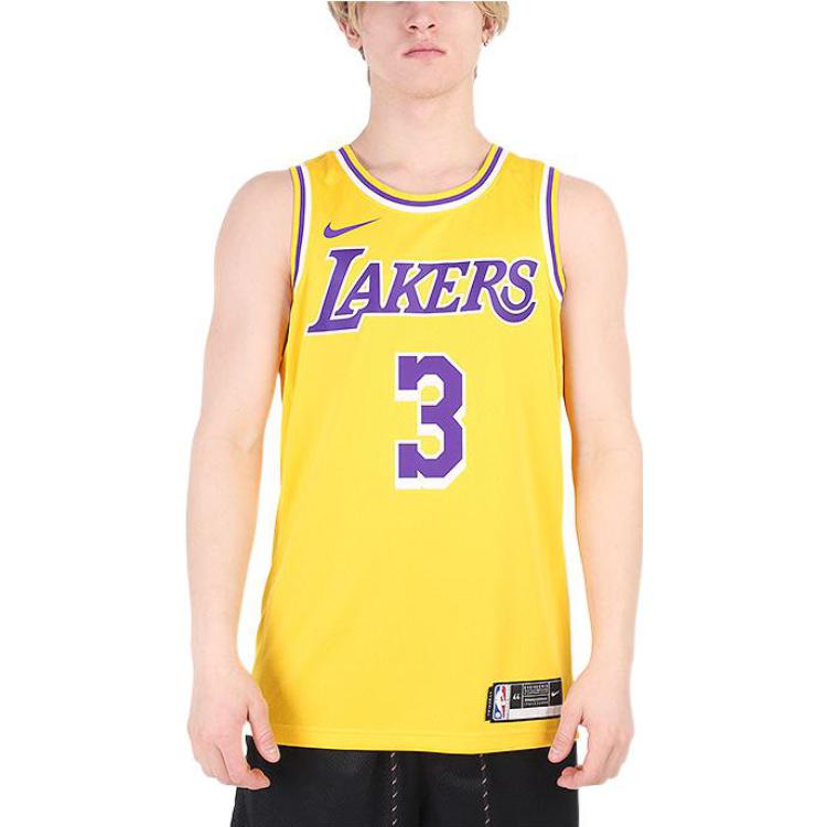 Nike NBA Los Angeles Lakers Anthony Davis SW Fan Edition Jersey | Yellow #3 | 2019/20 | CW3669-728