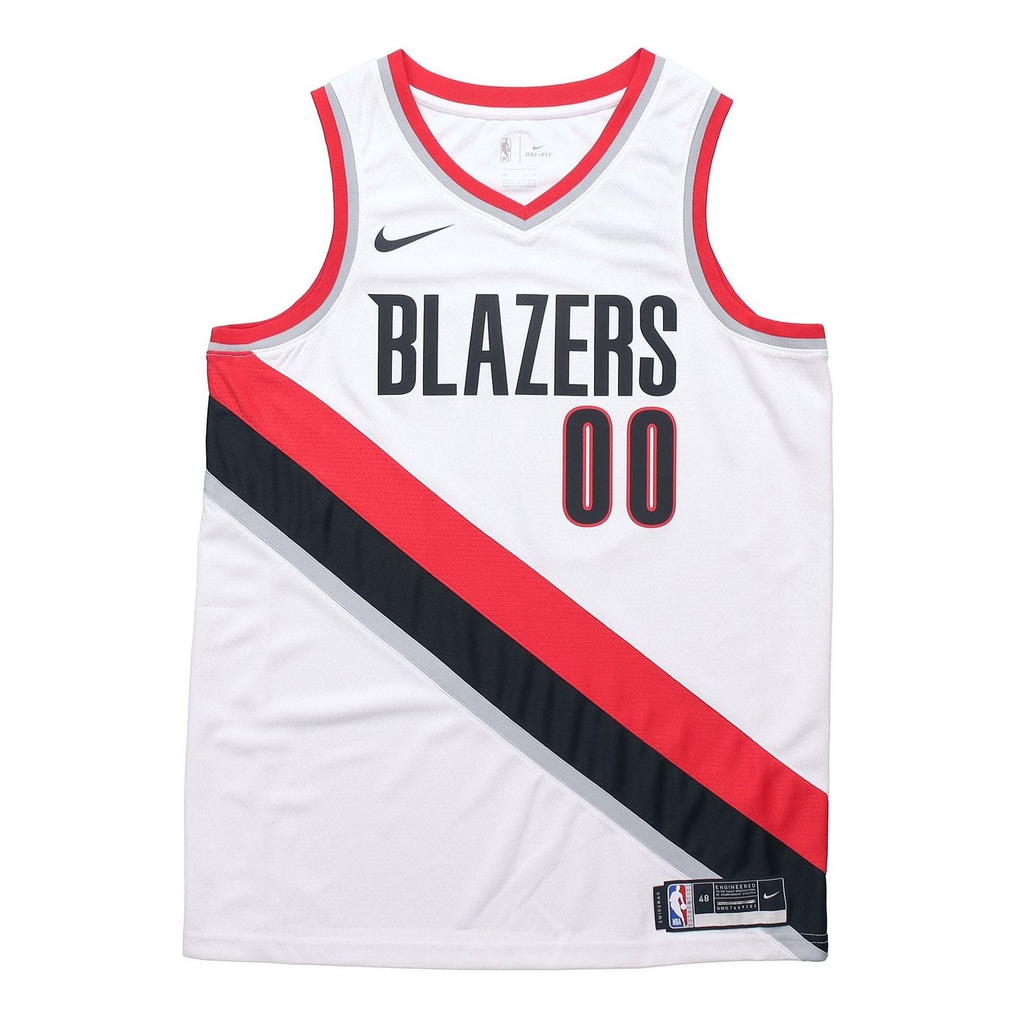 Nike NBA Stripe Quick Dry Basketball Jersey – White / Black / Red (CW3607-100)