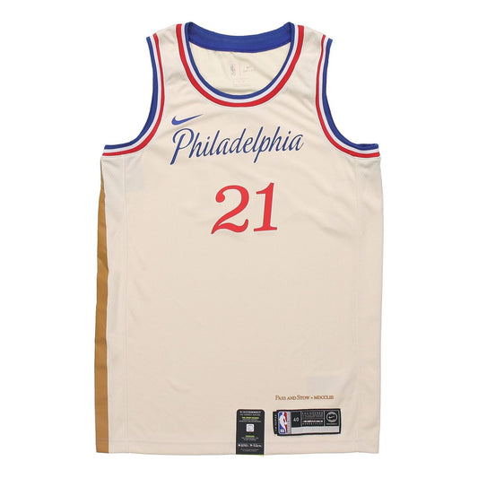 Nike NBA Philadelphia 76ers Joel Embiid City Edition SW Fan Edition Jersey | Cream #21 | 2019/20 | AV4664-280