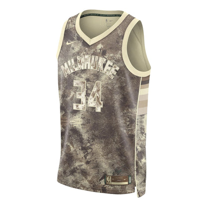Nike Dri-FIT NBA Giannis Antetokounmpo #34 Milwaukee Bucks Select Series Swingman Jersey – Olive/Cream (FD4095-280)