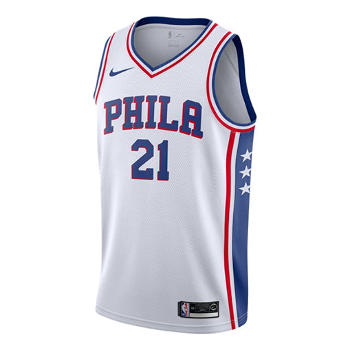 Nike NBA Philadelphia 76ers Joel Embiid SW Fan Edition Jersey | White #21 | 864441-102