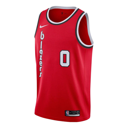 Nike NBA Portland Trail Blazers Damian Lillard Swingman Jersey | Red #0 | AV4511-658