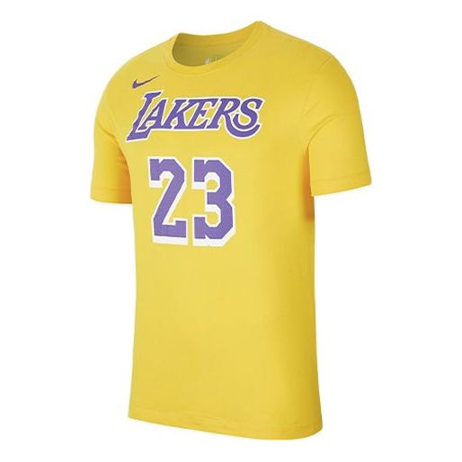 Nike Dri-FIT NBA Los Angeles Lakers LeBron James #23 T-Shirt – Yellow/Purple (AR4887-740)
