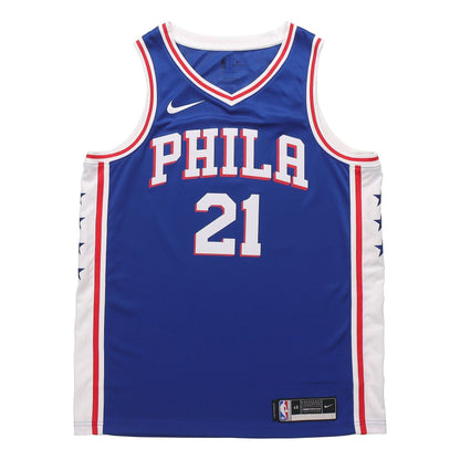 Nike NBA Philadelphia 76ers Joel Embiid SW Fan Edition Jersey | Blue #21 | CW3678-495