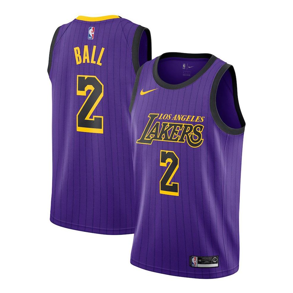 Nike NBA Los Angeles Lakers Lonzo Ball Swingman Jersey | Purple & Gold #2 | AJ4618-504