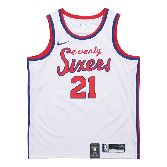 Nike NBA Philadelphia 76ers Icon Edition Swingman Jersey – Joel Embiid #21 White | AV4509-103
