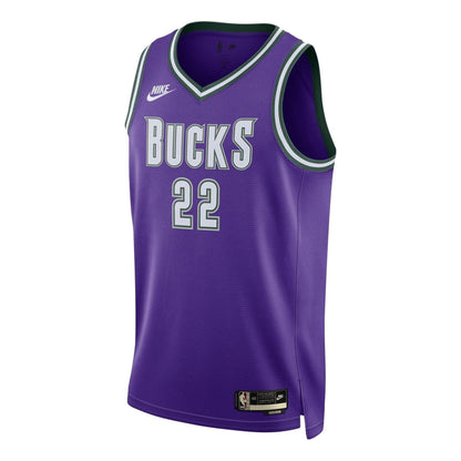 Nike NBA Milwaukee Bucks Khris Middleton #22 Classic Edition Swingman Jersey – Purple/Green (DO9450-506)