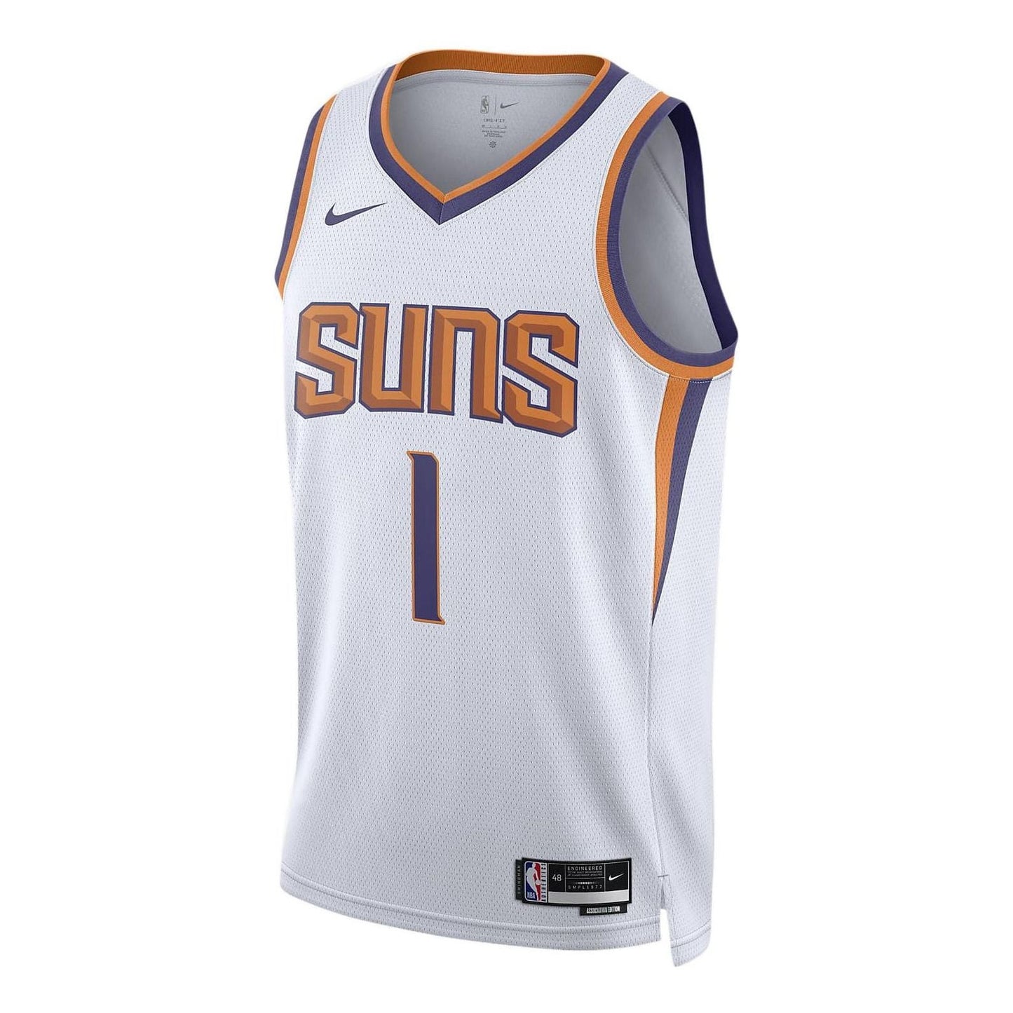Nike NBA Phoenix Suns Devin Booker #1 Association Edition Swingman Jersey – White (FB1809-100)