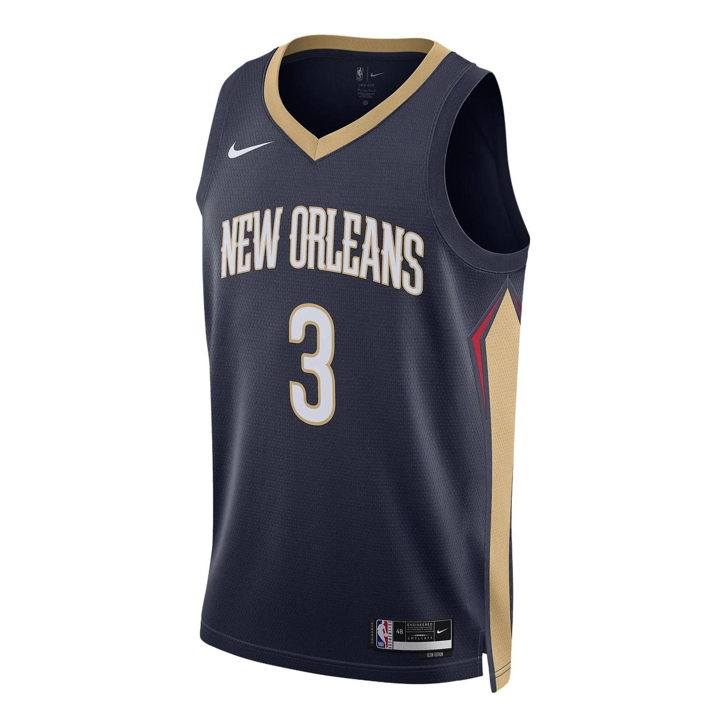 Nike NBA New Orleans Pelicans CJ McCollum #3 Icon Edition Swingman Jersey DN2014-424