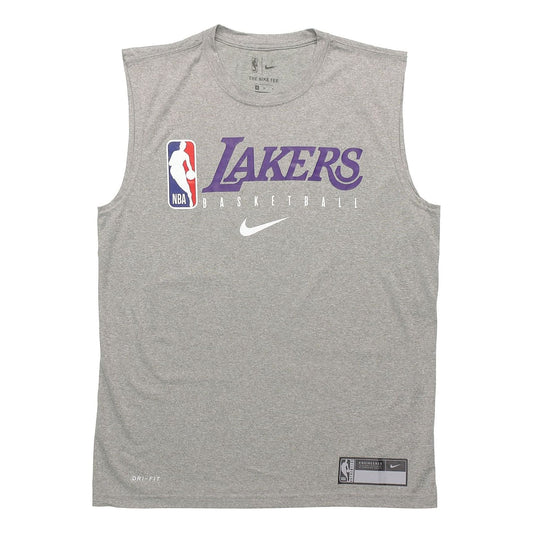 Nike NBA LA Lakers Basketball Sleeveless Jersey For Men Gray AT0629-063