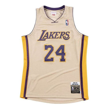 Mitchell & Ness Kobe Bryant #8 Los Angeles Lakers 2008-09 Premium Gold Swingman Jersey – Beige | NNBJBW18052-LALGOLD08KBR