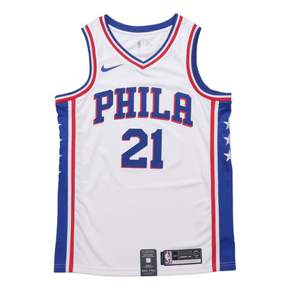 Nike NBA Philadelphia 76ers Joel Embiid SW Fan Edition Home Jersey | White #21 | CJ7677-103