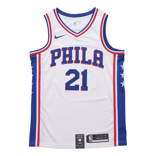Nike NBA Philadelphia 76ers Joel Embiid SW Fan Edition Home Jersey | White #21 | CJ7677-103