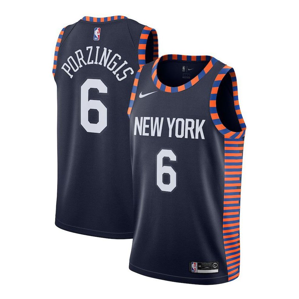 Nike NBA New York Knicks Kristaps Porziņģis City Edition Swingman Jersey 'Navy' AJ4630-419