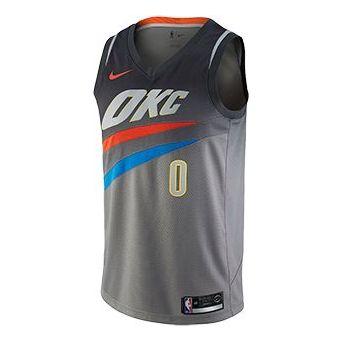 Nike NBA Oklahoma City Thunder Russell Westbrook City Edition Swingman Jersey | Gray #0 | 912134-040