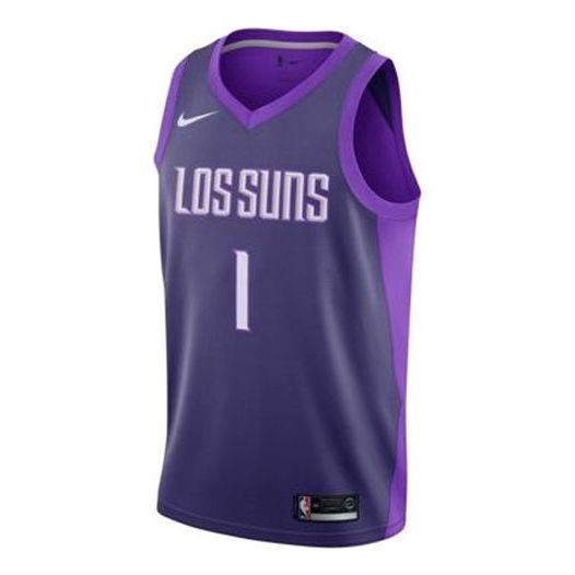 Nike NBA Phoenix Suns Devin Booker #1 'Los Suns' City Edition Swingman Jersey 'Purple' 912143-566