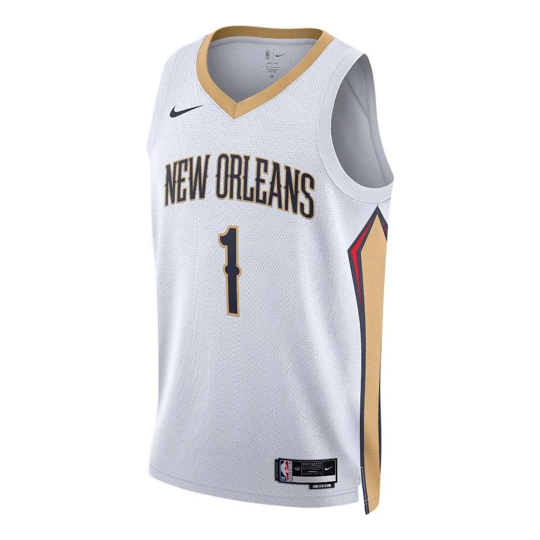 Nike Dri-FIT Zion Williamson #1 New Orleans Pelicans Association Edition 2022/23 Swingman Jersey – White | DN2086-100