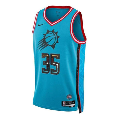 Nike NBA Phoenix Suns Kevin Durant #35 City Edition Swingman Jersey – Turquoise/Red (DO9641-414)