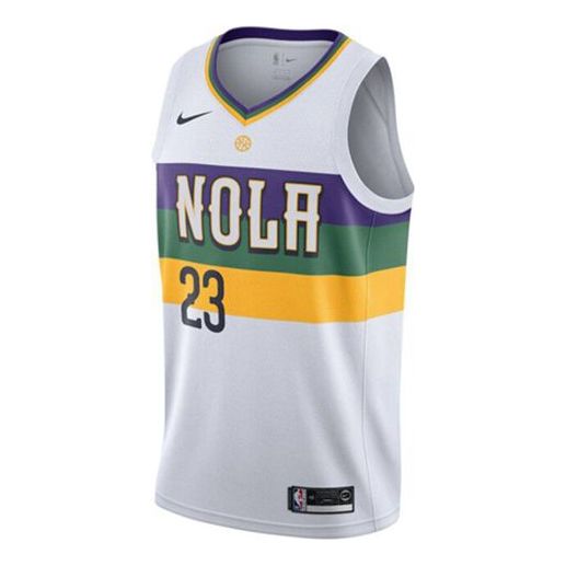 Nike NBA Anthony Davis New Orleans Pelicans 2018/19 City Edition SW Fan Jersey #23 – White (AJ4628-101)