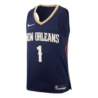 Nike NBA New Orleans Pelicans #1 Icon Edition Swingman Jersey – College Navy / Club Gold (DB3581-419)