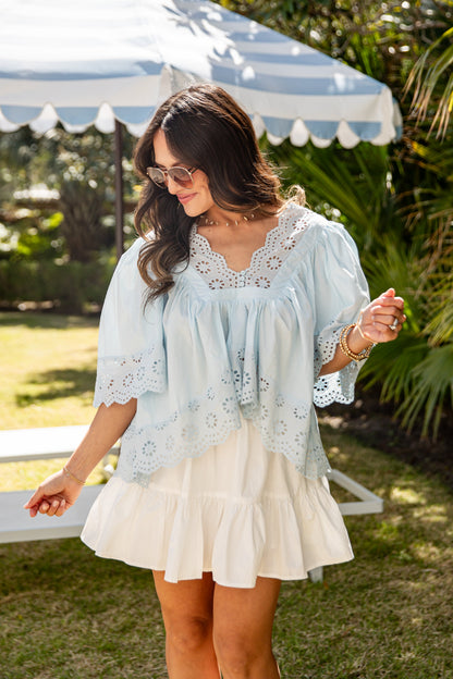 Sweet Daisy Eyelet Blouse