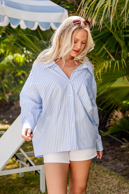 Looks Good On You Striped Button Up Blouse