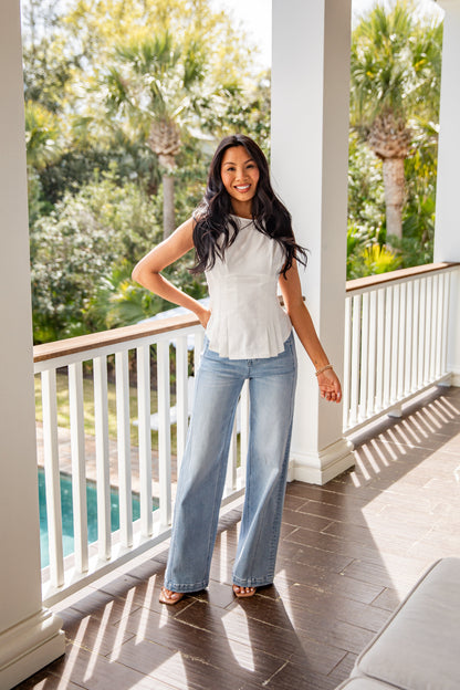 Sleek Statement Peplum Tank Top