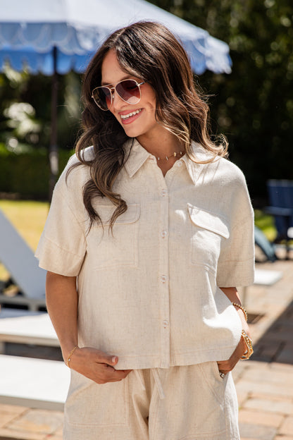 Sweet Like Summer Linen Natural Top